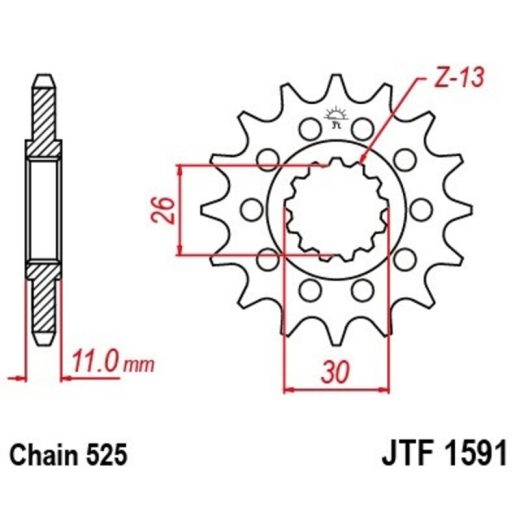 Piñón con goma anti-ruido JT SPROCKETS acero 16 dientes 1591 - 525
