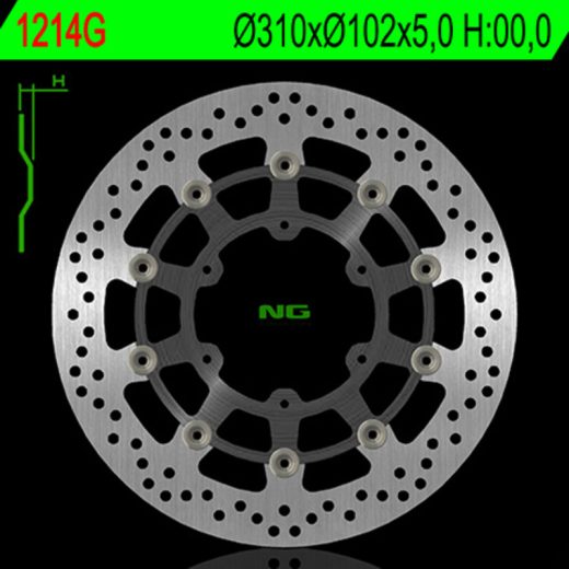 Disco de freno NG BRAKES redondo flotante (centro en aluminio)