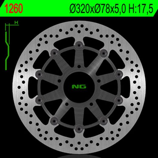 Disco de freno NG BRAKES redondo flotante