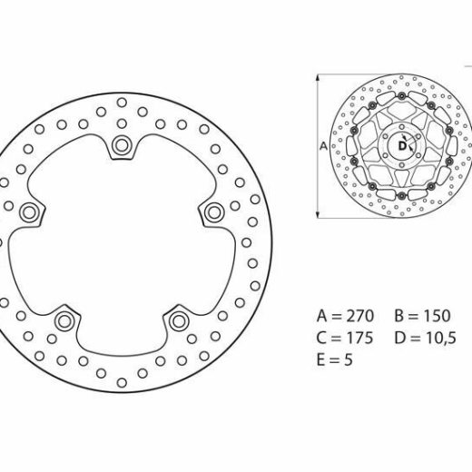 Disco de freno BREMBO Serie Oro redondo fijo