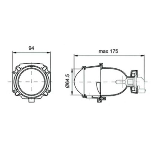 Faro polielipsoidal delantero universal V PARTS