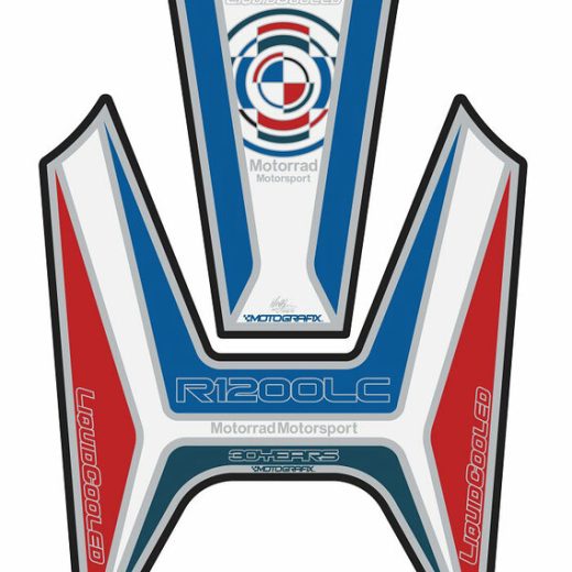 Protector de depósito Motografix R1200GS blanco/azul/rojo