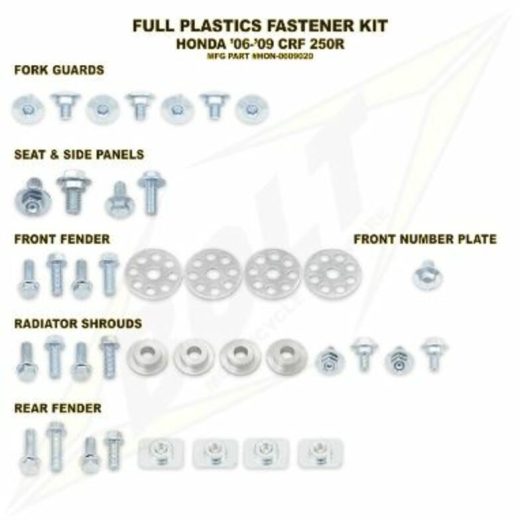 Kit BOLT tornillería de plástica 00-07 CR125 250 00-04 CRF450R