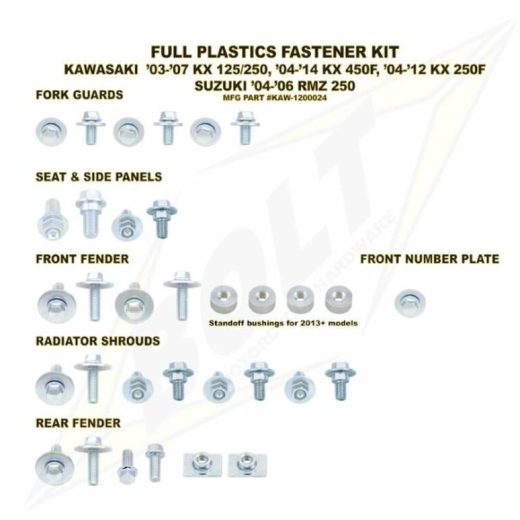 Kit BOLT tornillería de plástica Kawa 13 KX250F 12-13 KX450F