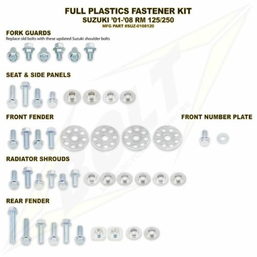 Kit BOLT tornillería de plástica Suz 01-08 RM125 250