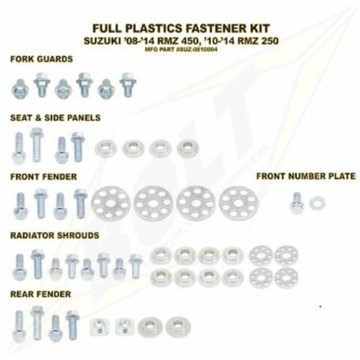 Kit BOLT tornillería de plástica 08-13 RMZ450 10-13 RMZ250