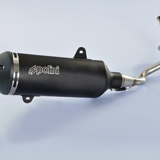 Escape completo Polini Maxi-scooter, inox, silencioso aluminio negro Piaggio Medley 125