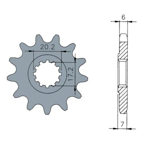 Piñón TECNIUM acero estándar 1120 - 420 - Motor Minarelli AM6
