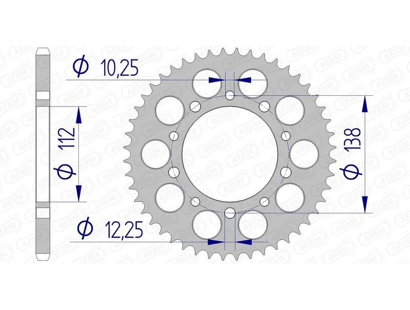 Corona trasera AFAM 520 aluminio UL HA 11509