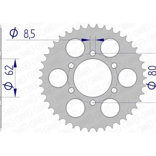 AFAM RR SPROC 428 ALU UL HA 13208,