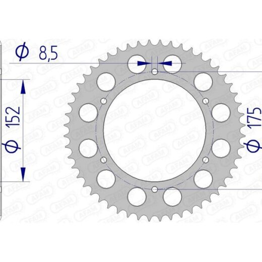 Corona trasera AFAM 520 aluminio UL HA 13301