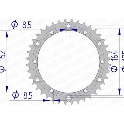 Corona trasera AFAM 520 aluminio UL HA 13500