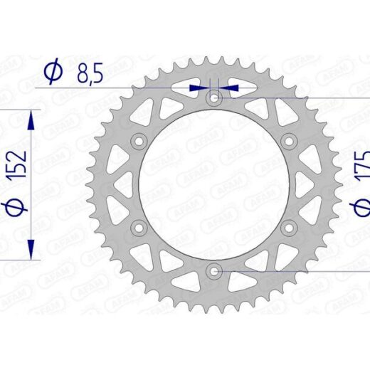 Corona trasera AFAM 520 aluminio UL 13508