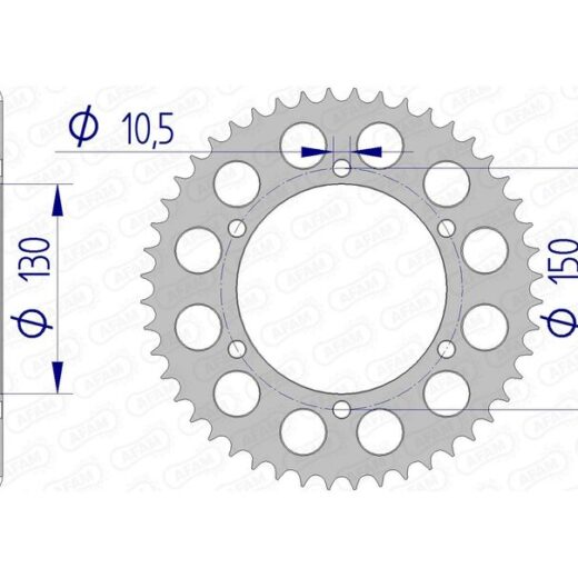 Corona trasera AFAM 520 aluminio UL 13604