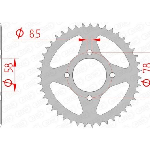 AFAM RR SPROC 428 STEEL ST 14201,
