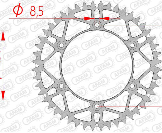 Corona trasera AFAM 520 acero SC 14206
