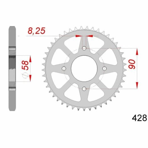 AFAM RR SPROC 428 STEEL ST 14212,