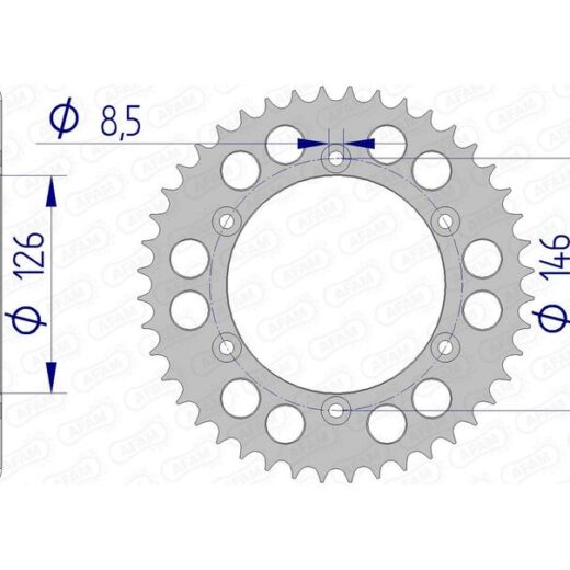 Corona trasera AFAM 520 aluminio UL 15203