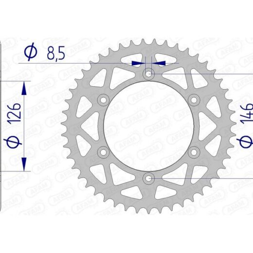 Corona trasera AFAM 520 aluminio UL 15203