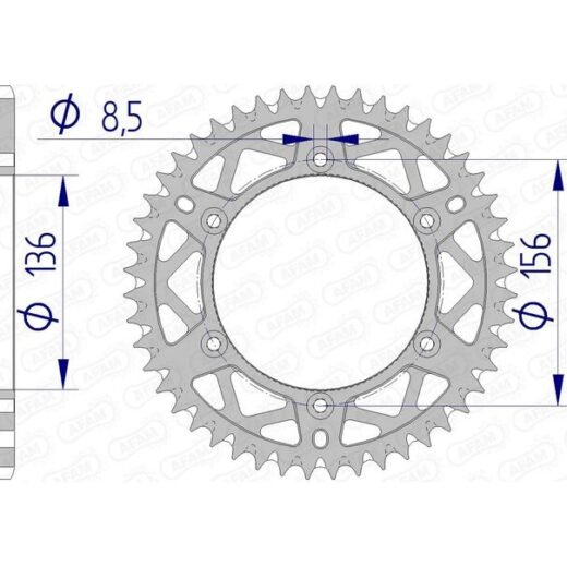 Corona trasera AFAM 520 aluminio UL SC 15206