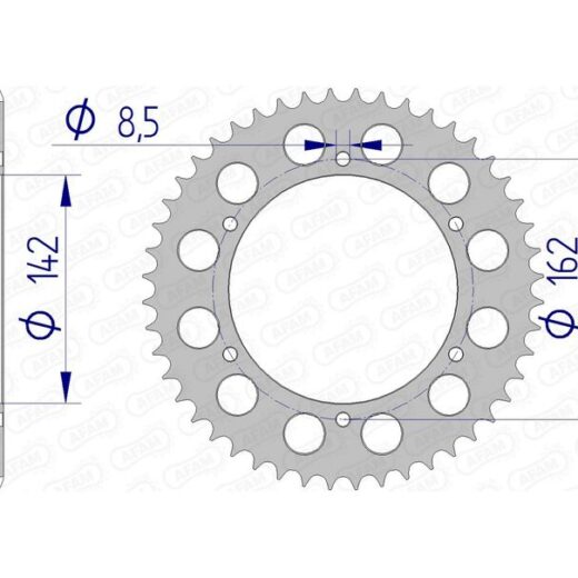 Corona trasera AFAM 520 aluminio UL HA 15305