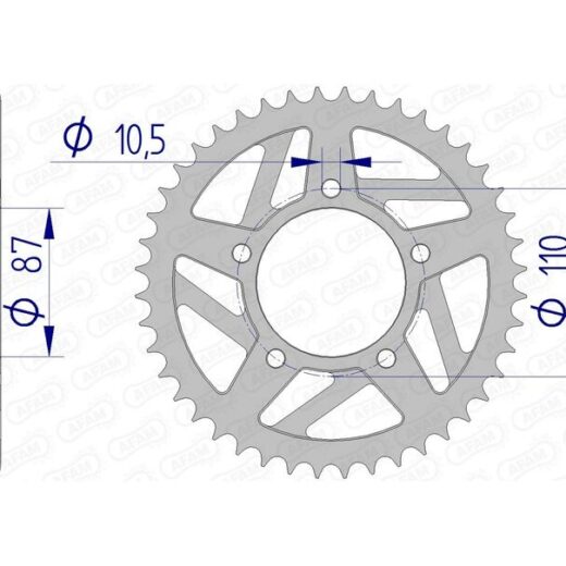 Corona trasera AFAM 520 aluminio UL HA 15405