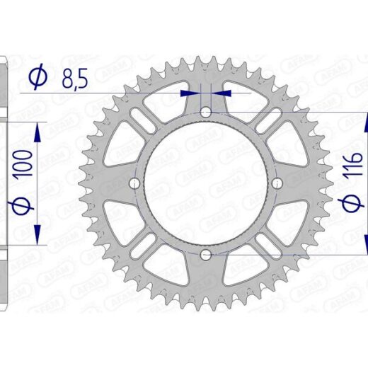 Corona trasera AFAM 420 aluminio UL SC 17104