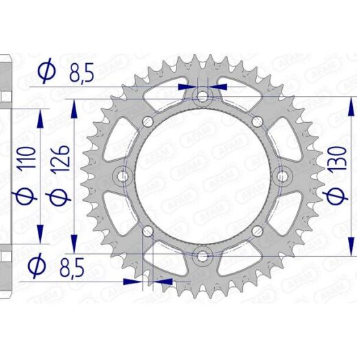 Corona trasera AFAM 420 aluminio UL SC 17107