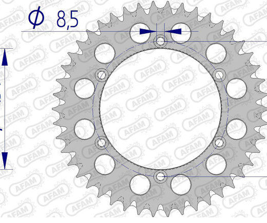 Corona trasera AFAM 520 aluminio UL SC 17206