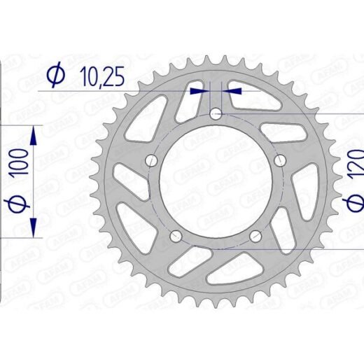 Corona trasera AFAM 525 aluminio UL HA 36802