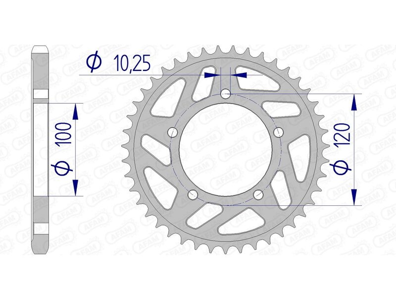 Corona trasera AFAM 525 aluminio UL HA 36802