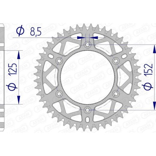 Corona trasera AFAM 520 aluminio UL SC 39300
