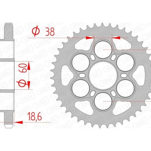 AFAM RR SPROC 525 STEEL ST 50801,