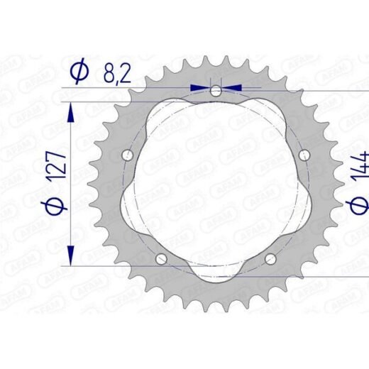 Corona trasera AFAM 520 aluminio UL HA 51607