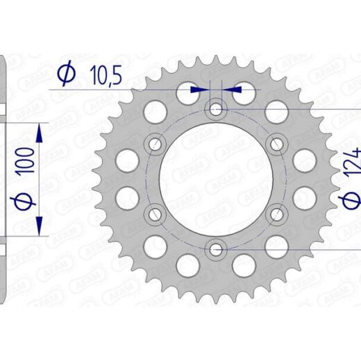 Corona trasera AFAM 525 aluminio UL HA 51609