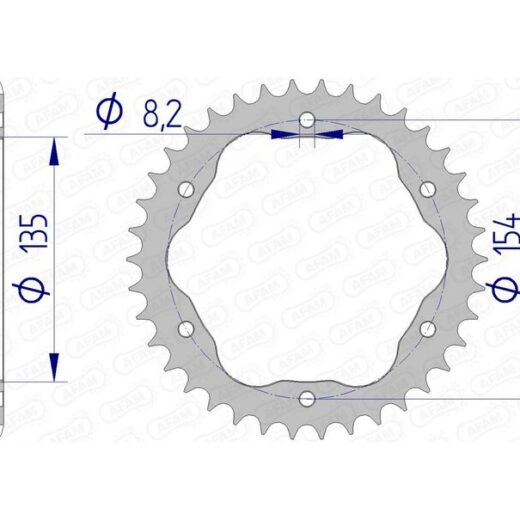 Corona trasera AFAM 525 aluminio UL HA 51803