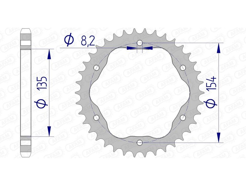 Corona trasera AFAM 525 aluminio UL HA 51803