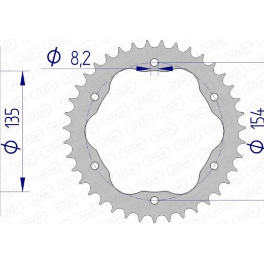 Corona trasera AFAM 520 aluminio UL HA 51804