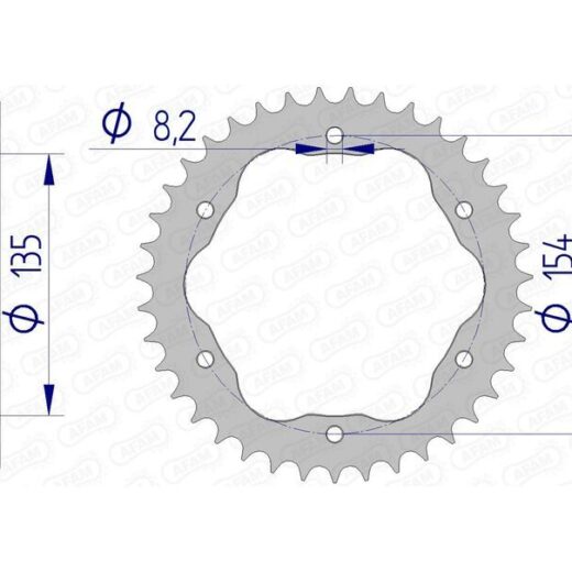 Corona trasera AFAM 520 aluminio UL HA 51804