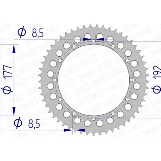 Corona trasera AFAM 520 aluminio UL HA 63300