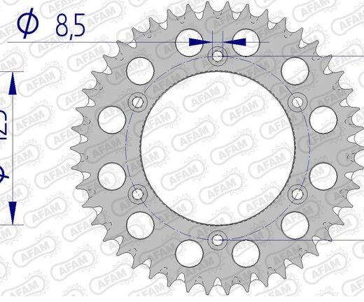 Corona trasera AFAM 520 aluminio UL SC 72304