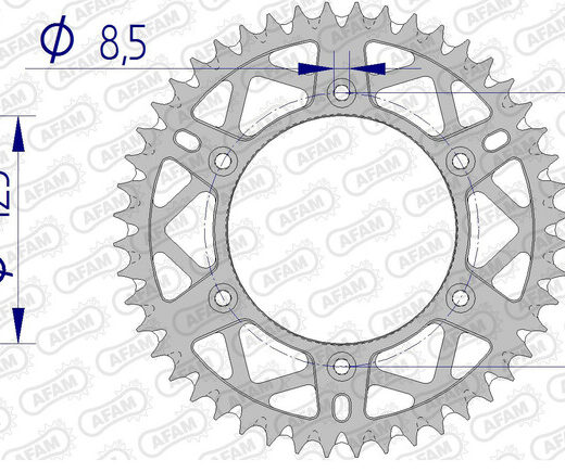 Corona trasera AFAM 520 aluminio UL SC 72304