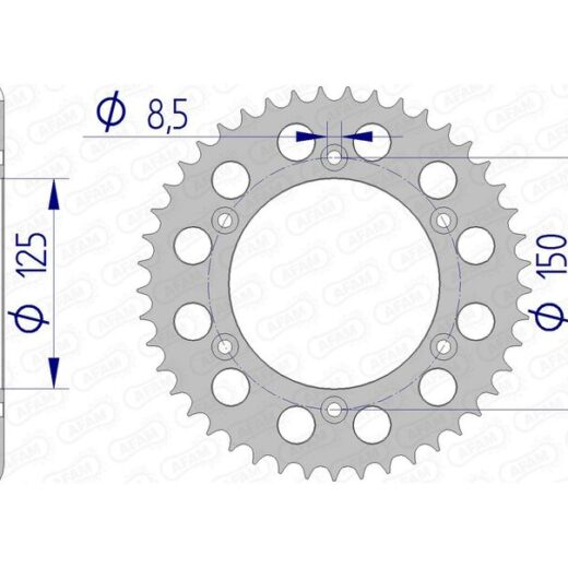 Corona trasera AFAM 520 aluminio UL 72304