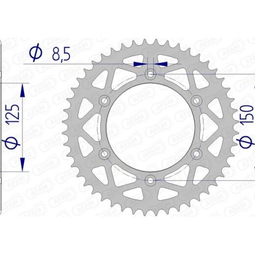Corona trasera AFAM 520 aluminio UL 72304