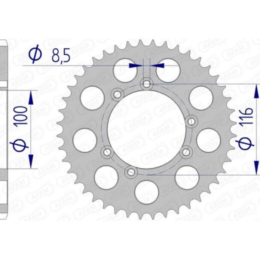 Corona trasera AFAM 520 aluminio UL HA 93303