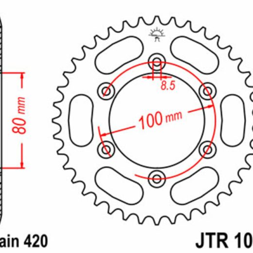 Corona JT SPROCKETS acero estándar 1076 - Paso 420