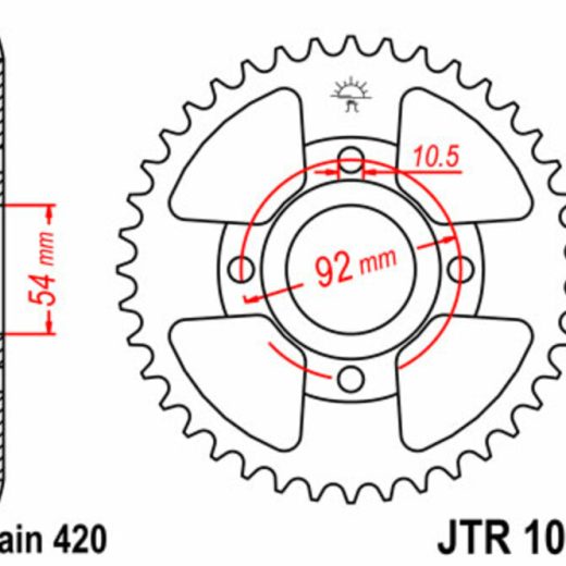 Corona JT SPROCKETS acero estándar 1078 - Paso 420