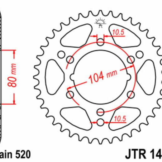 Corona trasera JT SPROCKETS 520 acero ST 1478