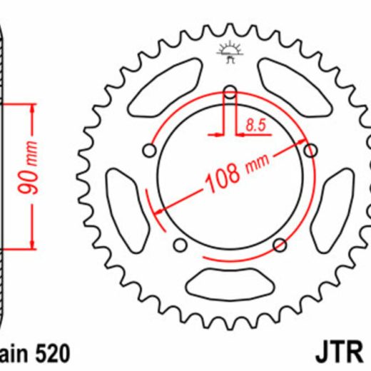 Corona JT 18 de acero con 39 dientes