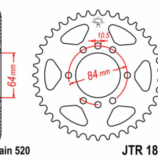 Corona trasera JT SPROCKETS 520 acero ST 1826